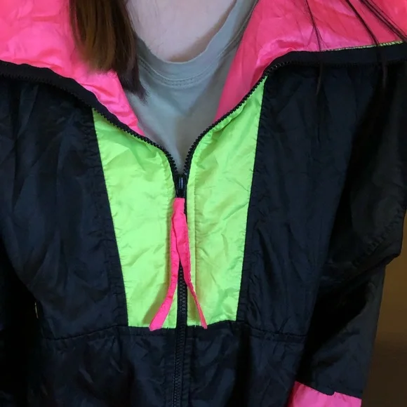 Vintage 80s 90s Neon Columbia Zip Up Windbreaker - Picture 6 of 8